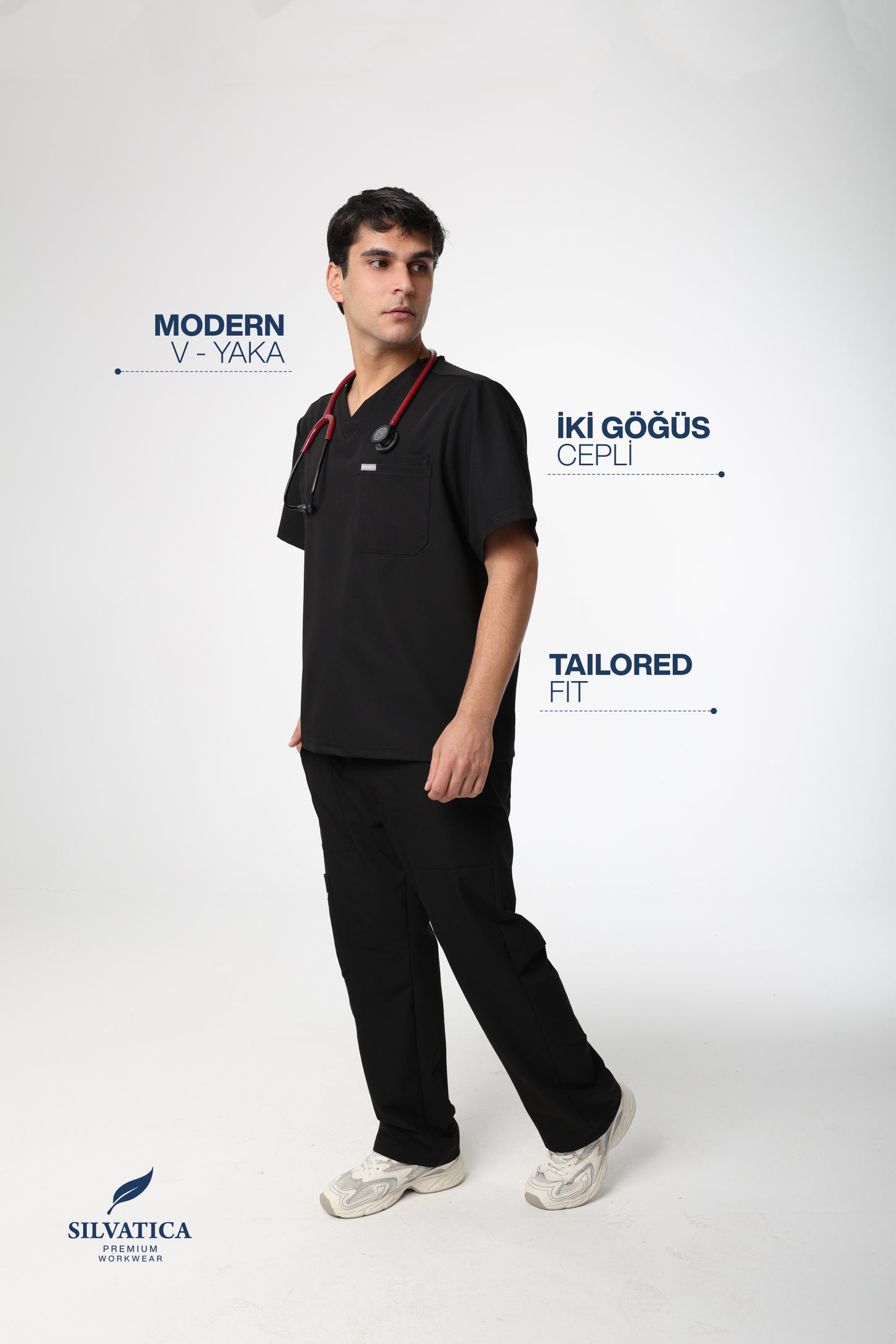 Silvatica Ares ®  Erkek V Yaka Üst – Black | Premium