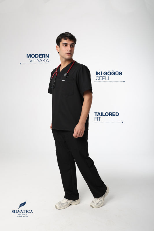 Silvatica Ares ®  Erkek V Yaka Üst – Black | Premium